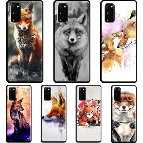 Funny Red Fox Animal Case For Samsung Galaxy S8 S9 S10 Plus S20 FE S21 Ultra Note 20 Note 10 Plus Soft Cover
