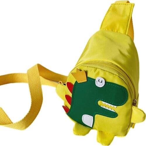 Children Lovely Cartoon Dinosaur Printed Chest Bag Mini Sling Portable Backpack Toddlers Kids Multi-Purpose Daypack Bags