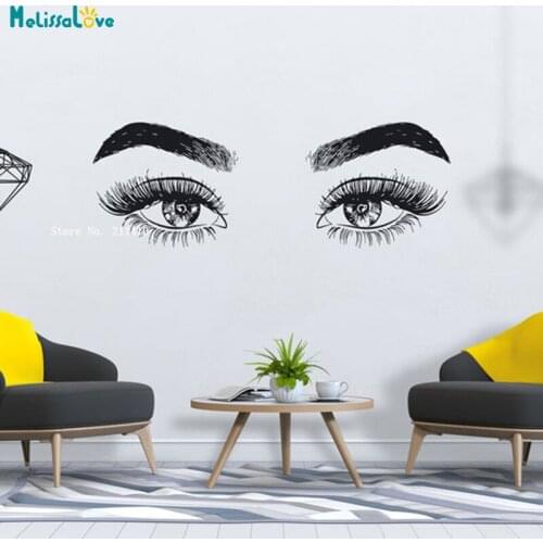 Exquisite Wedding Bride and Bridesmaid Makeup Wall Stickers Beauty Salon Window Decor Removable Decals YT5829