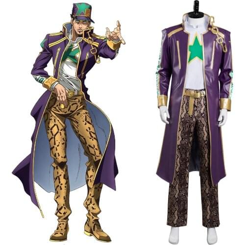 Anime JoJo‘s Bizarre Adventure Stone Ocean Kujo Jotaro Cosplay Costume Outfits Halloween Carnival Suit