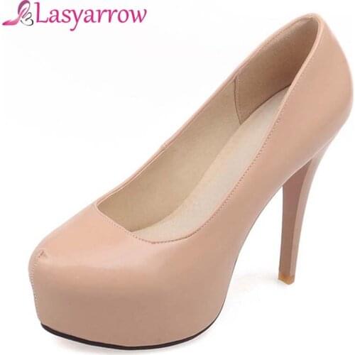 Lasyarrow Pump High Heels Platform Slip On OL Shoes Ladies Night Club Shoes Zapatos Mujer Woman Shoes Party Wedding Shoes Q109