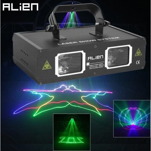 ALIEN Double Hole Disco DJ Laser Beam Line Scanner Projector RGB DMX512 Stage Lighting Effect Dance Bar Xmas Party Wedding Light