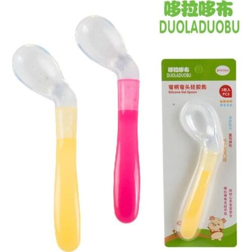 Infant Baby spoon solid feeding pacifier bending spoon mamadeira flatware Baby supplies 1PCS Hot Sale