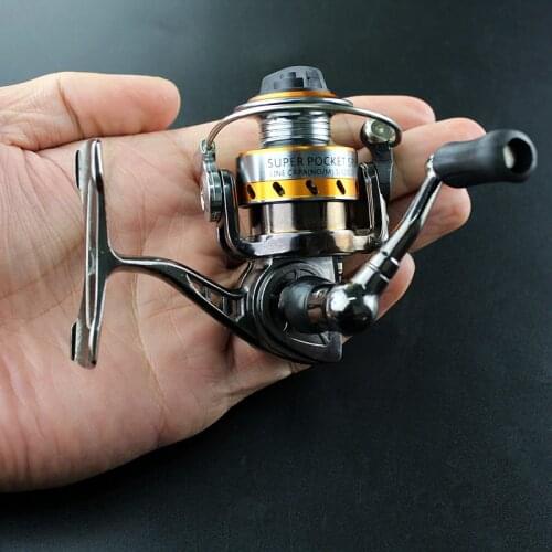 Mini metal spinning wheel for ocean rock fishing stream fishing ice fishing 4.3:1 free shipping