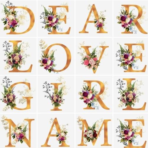 HUACAN 5D DIY Diamond Painting Text Letter Diamond Embroidery Sale Flower Pictures Of Rhinestones Mosaic Handmade Gift