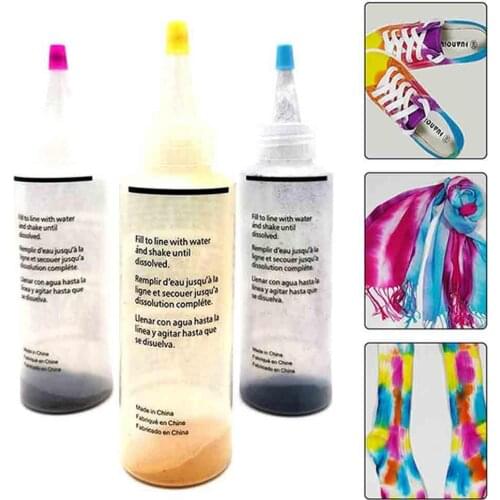 3 Colors/set Tie Dye Kit DIY Kits For Clothing Tie Dye Pigment Bottle Gloves Rubber Band DIY Graffiti Kit for Family Fun