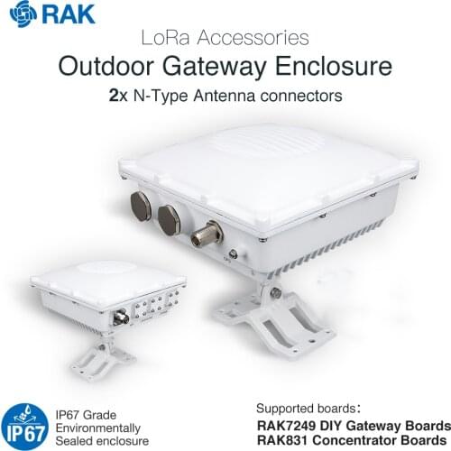 Outdoor Gateway Enclosure Support RAK7249 DIY Gateway RAK831 Concentrator Board LoRa Accessories IP67 Die-Cast Aluminum Q007