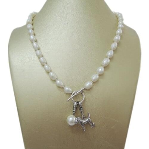 100% NATURE FRESHWATER PEARL NECKLACE,long baroque 7-9M,NICE dog,penguin,lip,santa claus,cat,horse,skating shoes,slipper pendant