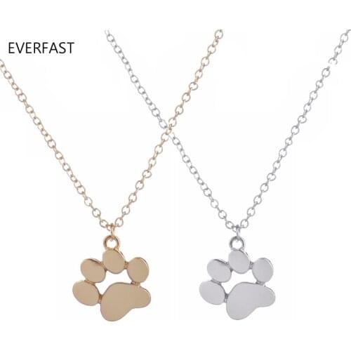 Wholesale 10pc/lot Cute Cat Paw Print Pendant Necklace Cats In Lovers Animal Jewelry Gift For Lucky Girls Kids Free Shipping