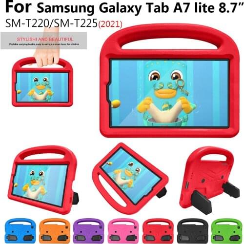 Portable Kids Safe Shockproof Cover Case for Samsung Galaxy Tab A7 Lite 2021 8.7" SM-T220 SM-T225 EVA Funda with Rear Kickstand