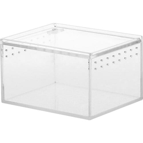 Transparent Feeding Box Reptile Breeding Box Clear Reptile Vivarium Terrarium Insect Rearing Box Spider Turtle Snake Supplies