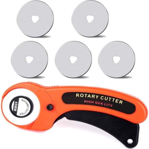 Rotary Fabric Cutter with Safety Lock Include 45mm Replacement Blades Ergonomic Rotary Cutter Tool for Quilting Sewing