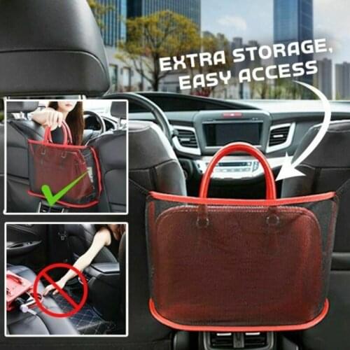 Car Net Pocket Handbag Holder Car Seat Storage Between Seat Storage Pet Net Barrier Dog Net Barrier Car Accessories