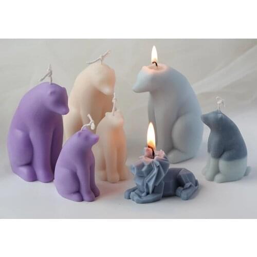 Polar Bear Shape Silicone Candle Mold Animal Series Creative Design 3D Statue Aroma Geometric Making Gum Soap Home Decor Mould