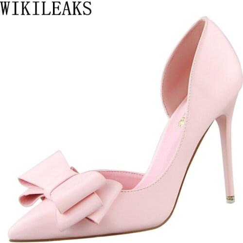 Leather Extreme High Heels Shoes Women Wedding Shoes Zapatos Mujer Tacon Italian Pumps Woman Luxury Brand Bigtree Shoes Stiletto