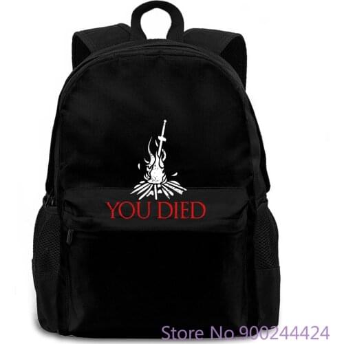 YOU DIED DARK SOULS - Firelink Shrine Dark Gamer Nerd Souls Game Sun women men backpack laptop travel school adult