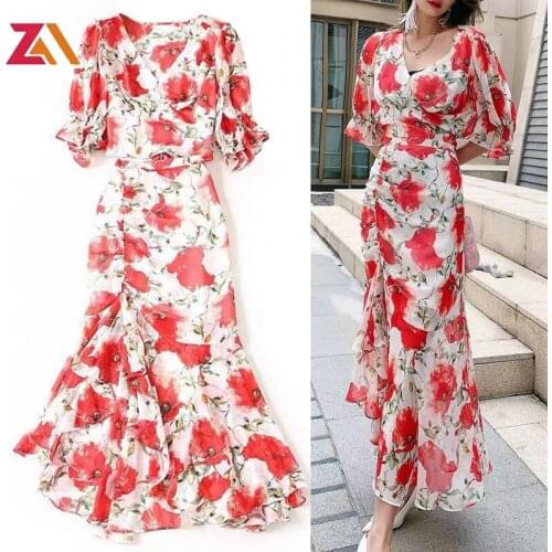 ZALady Beach Korean chic short tops blouses and midi-long skirts women ruffles short sleeve top two piece set suit outfits mujer