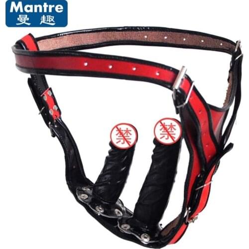 Women Leather Strapon Dildos Lesbian Penis Two Removable Phalluses for Woman Strap On Harness Gays Sex Products