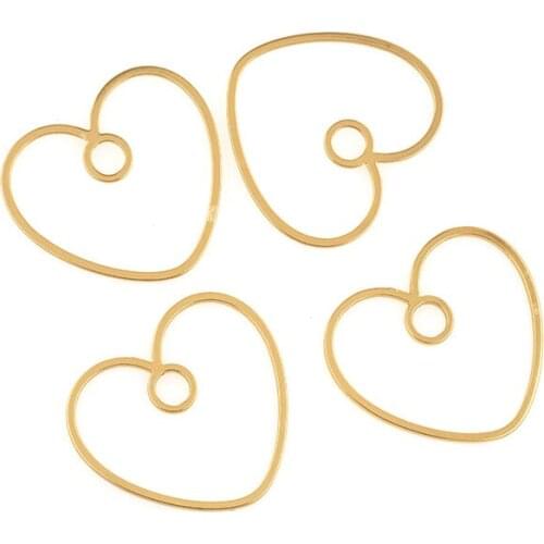 10PCS Gold Love Connector-Love Link-Simple Love Jewelry-Love Charm-Exquisite Bracelet Necklace DIY Making Supplies 22.3x24.8x1mm