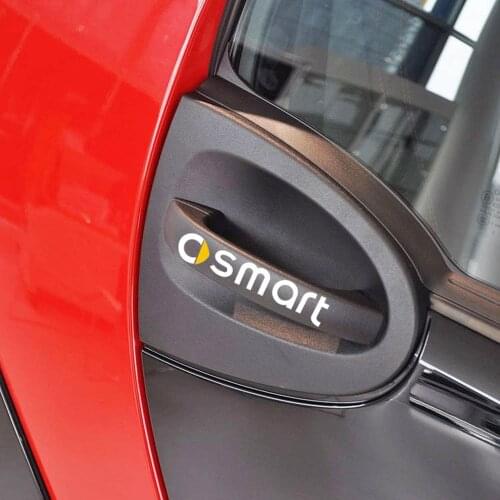 2Pcs For Smart Fortwo Forfour 453 451 450 Crossblade City Cabrio City-Coupe Roadster Car Door Handle Sticker 3D Stickers