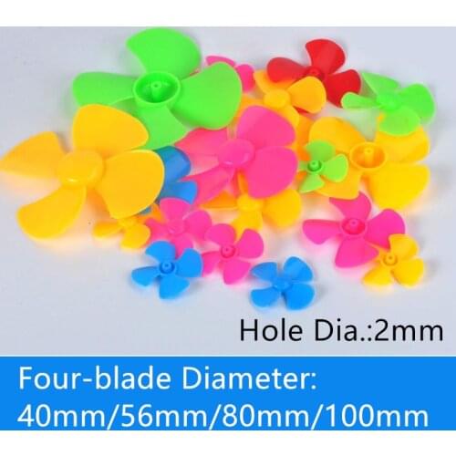 40mm 56mm 80mm 100mm For 2mm Shaft DIY Fan wind toy blades Boat ship model DIY Spare parts