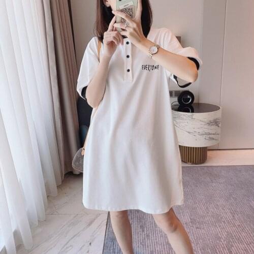#8047 Black White Summer Chiffon Dress Women Polo Neck Sexy Midi Dress Female Loose High Waisted Casual Vintage Dress Woman