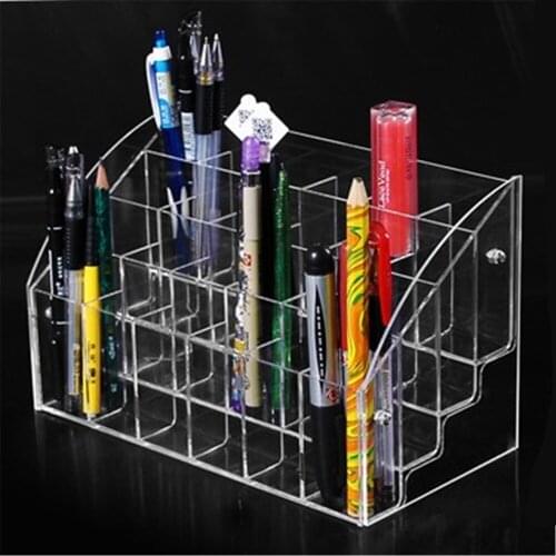 Acrylic Marker Pens display rack holder cosmetics box Pencil Desk Organiser 24 slot