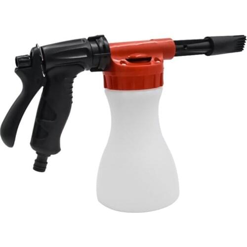 Car Snow Foam Lance High Pressure Long Nozzle Wash Sprayer Adjustable Car Water Gun With 800ml Bottle Watering Can For Cleaning
