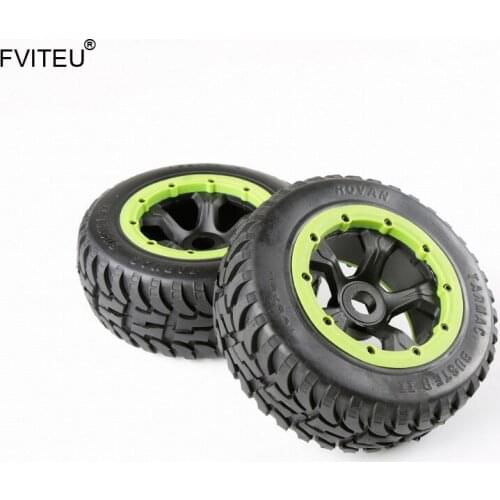 FVITEU Complete Rubber Rear On-Road Wheel Tires kits for 1/5 HPI BAJA 5T 5SC Rovan King Motor