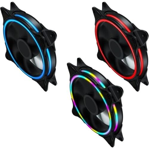 H05B Computer Case Fan 120mm LED Silent Fan CPU Cooler Radiator Quiet Colorful Fan