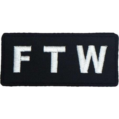 FTW name tags Embroidered Applique Sewing Label punk biker Patches Clothes Stickers Apparel Accessories