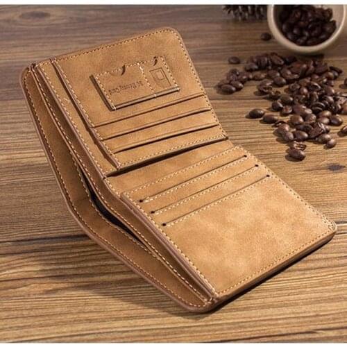 Mens Wallet Leather Billfold Slim Hipster Cowhide Credit Card/ID Holders Inserts Coin Purses Luxury Business Foldable Wallet