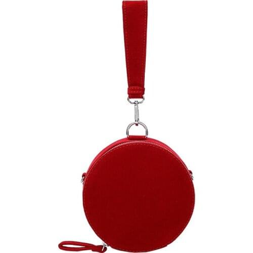 Circular Design Fashion Women Shoulder Bag Corduroy Womens Crossbody Messenger Bags Ladies Purse Female Round Bolsa Handbag