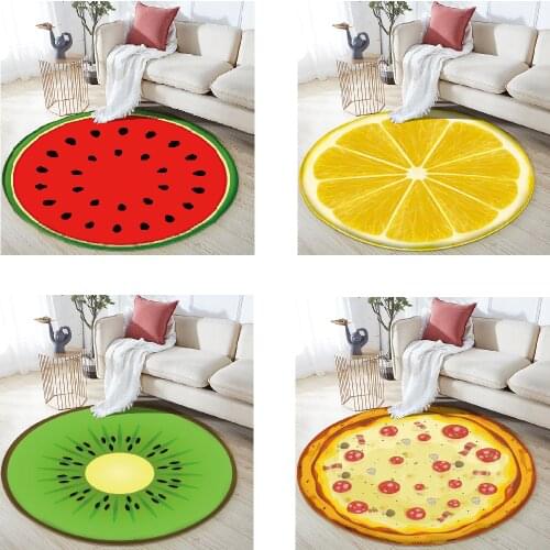 Fruit food pattern circle rug home carpet area rug large rugs for bedroom rug for living room kids room rug anime rug doormat