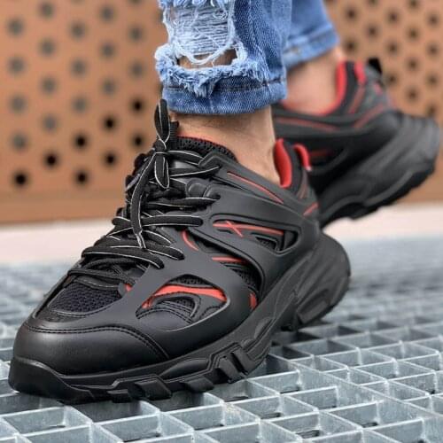 Chekich Mens Shoes Black Red Artificial Leather Lace Up Spring Fall Seasons Mixed Color Sneakers Casual Comfortable Odorless Sport Light Breathable Height Increase Air New Arrival Comfortable Male Footwear CH301 V6