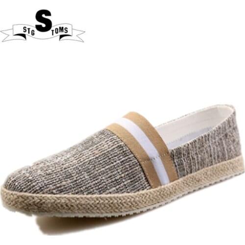 New Solid Canvas Shoes Men Slip-on Flats Men Sewing Walking shoes Classic Male Sneaker Loafers Breathable Zapatos De Hombre 0050