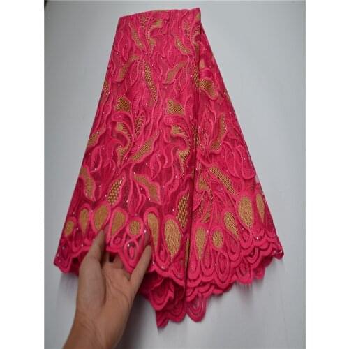 Nigerian Lace Fabrics 2019 African Swiss Voile Lace High Quality French Swiss Voile Lace in Switzerland For Wedding Pink Purple