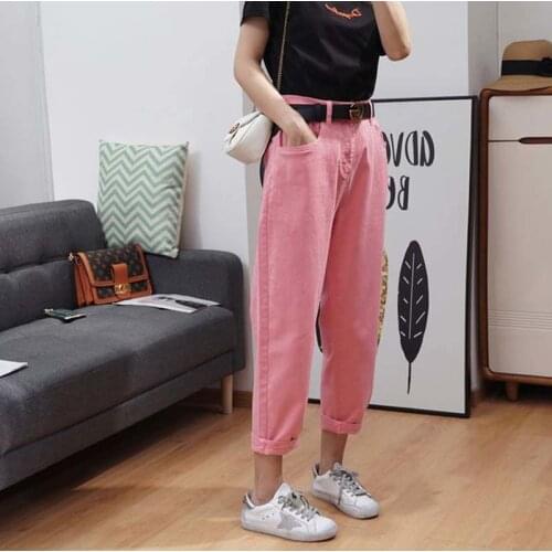 2020 New Straight Jeans Pregnancy Abdominal Pants Maternity Clothes for Pregnant Women Boyfriend Denim Waist Loose Trousers L226