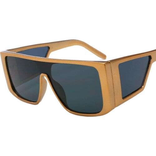 New Oversized Square Sunglasses Women Men One-Piece Mirror Big Frame Sun Glasses Fashion Retro Lunette De Soleil UV400