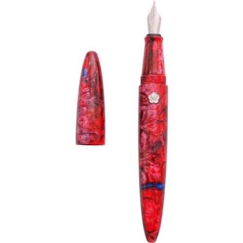 LIY (Live In You) FUTURE Series Awesome Resin Fountain Pen Red Flame Schmidt EF/F Nib Writing Ink Pen for Gift Collection