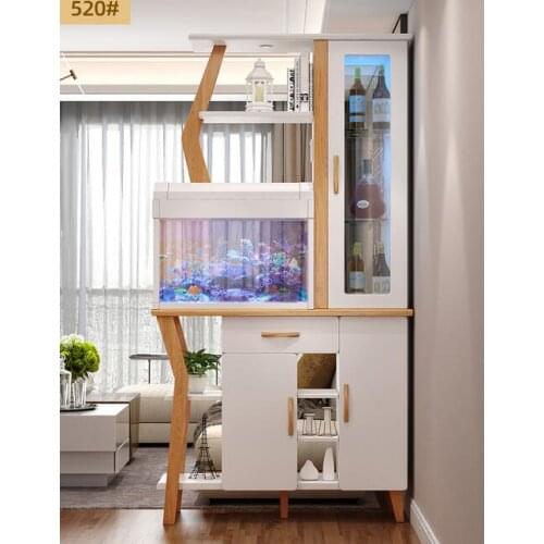 Partition cabinet with fish tank double-sided screen partition living room porch cabinet shoe cabinet integration