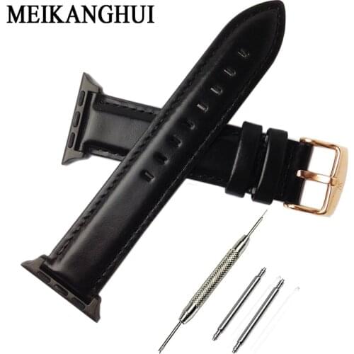 MeiKangHui New vintage leather watchbands watch accessories for iwatch bracelet Apple watch band 38mm series 1&2 watch strap