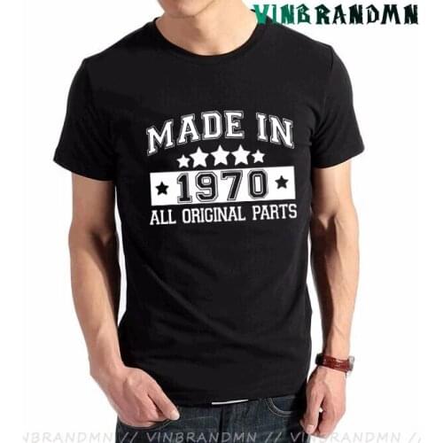 MADE IN 1970 ALL ORIGINAL PARTS T Shirt Men 51th Anniversary Gifts For Father Husband Tee Shirt 51rd Birtthday Gift Tees Hombre