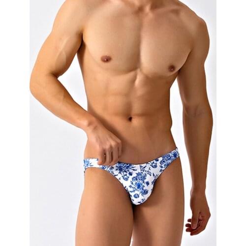 Sexy tight narrow side low waist men swimwear 2021 men beach shorts gay pool swim briefs bikini sports surf swimsuits small size