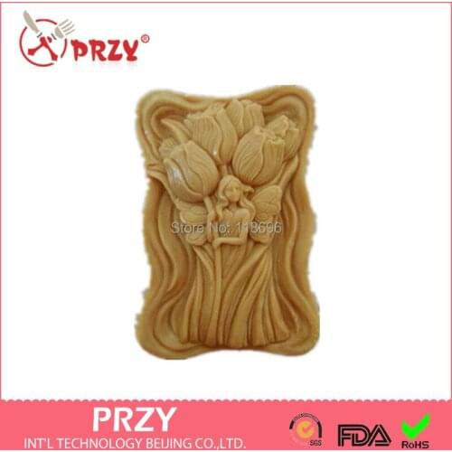 Free shipping girl /flower silicon soap mold Cake decoration mold manual soap mold The candle mould