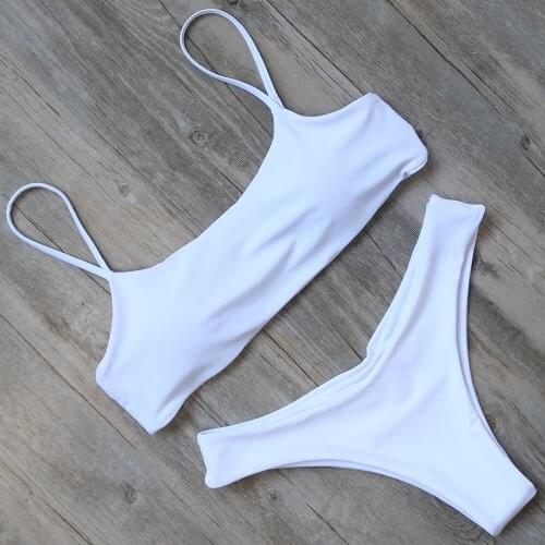 Soild Swimsuit Bikinis Women Summer Beach Bathing Suit Push up Swimwear Women Bikini Set Sexy Solid Bandage Hot sale