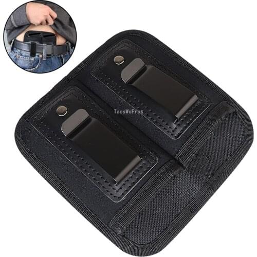 Tactical Double Magazine Pouches Concealed 9mm Hunting Waist Belt Pouches Army Military Airsoft Shooting Pistol Mag Pouch Case