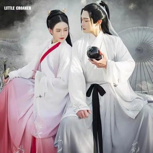 Hanfu Men/Women Chinese Traditional Dress Couples Carnival&Halloween Cosplay Costume Hanfu Jacket Red Black for Men/Women