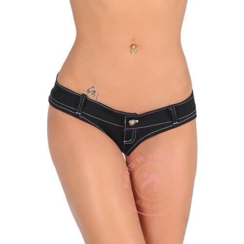 Street Fashion Sexy Beauty Female Shorts Ultra-Low Waist Series Small T-Crotch Triangle Jeans Shapewear Terylene Denim Men Jeans