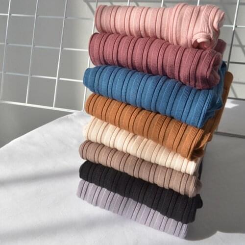 Spring Autumn Kids Girls Leggings Warm Children Trousers Solid Color Fashion Striped Skinny Ribbed Baby Leggings Pencil Pants